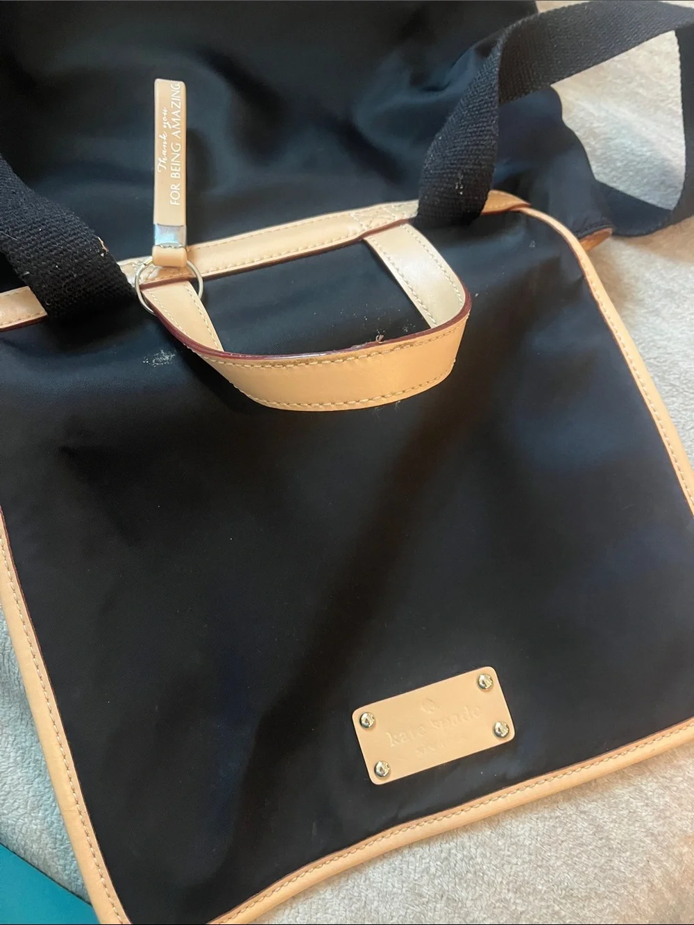 Kate Spade Black Backpack with Tan Trim
